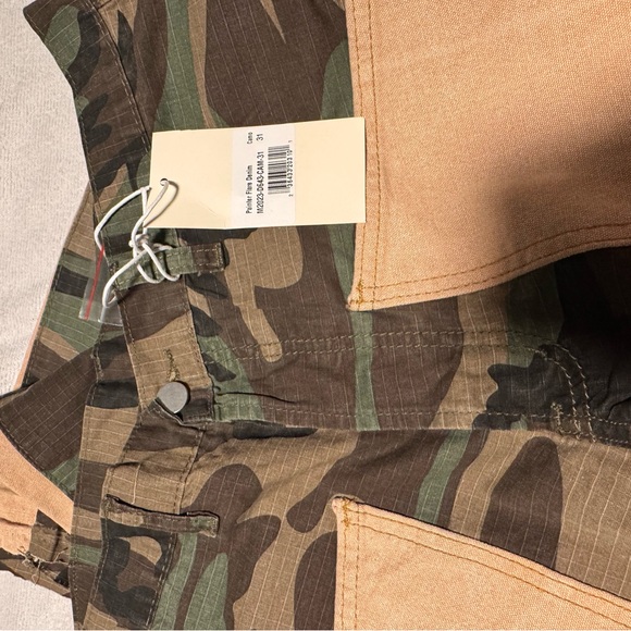 MNML Tan and Green Cargo Pants - Picture 6 of 7